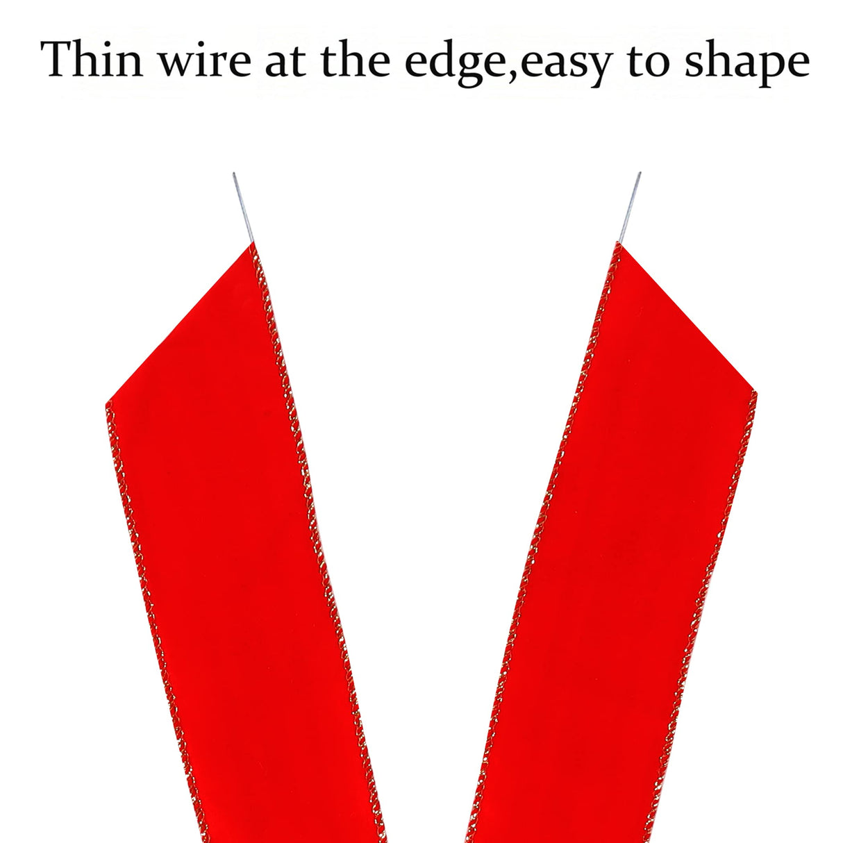 2 Pack Red Christmas Bows Outdoor Decorations,12”x20” Large Christmas Tree Topper Bow, Velvet Wreath Bow with Glitter Gold Edge for Xmas Home Front Door Decor Hongsome