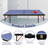 HooKung Table Tennis Table Ping-Pong Tables Set - 100 Preassembled Foldable & Portable Ping Pong Family Game Tables for Outdoor Indoor HooKung