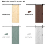 ARK DESIGN 36 x 84 Inch Barn Door with 7FT Sliding Barn Door Hardware Kit Included, Solid Wood DIY Dyeing Sliding Door, Pre-Drilled, Simple Assembly Required ARK DESIGN