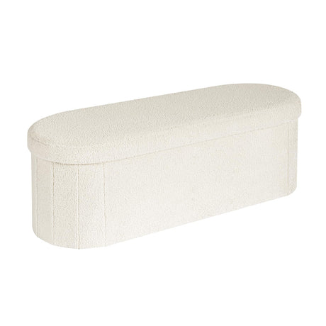 B FSOBEIIALEO Ottoman with Storage for Living Room, Sherpa Folding Storage Ottoman Foot Rest, 43.3 Inches Collapsible Bedroom Bench Cream White B FSOBEIIALEO