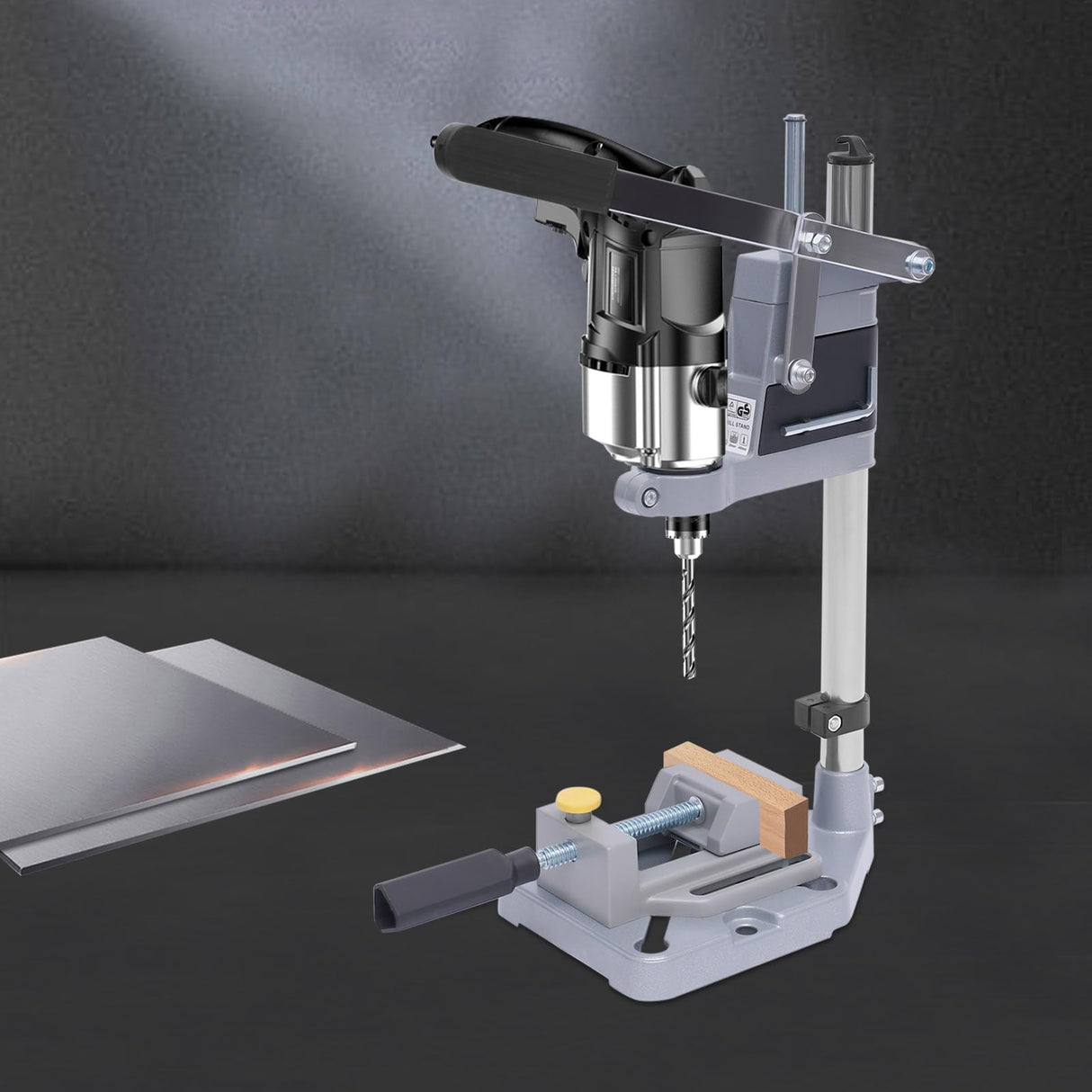 Drill Press Stand Table with Fixture, Floor Model Drill Press, Table Drill Press Kit Tool Holder for Benchtop Repair, Drill Press Stand for Hand Drill for Electric Drilling Machines DAERNA