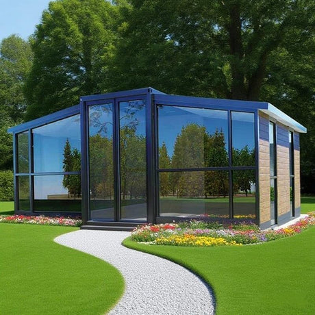 Prefab Tiny Homes for Sale to Live in, Quick Expandable Prefab Home 20ft/40ft Sets Up in 30 Mins with Bedroom, Kitchen & Living Room Weather Resistant Steel Frame Customizable Instant Dwelling Generic