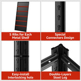 SYLOUGH 55.12" W Father&I 6-Shelf Industrial Adjustable Heavy-Dudy Tall Metal Steel Garage Storage Shelves Shelving Units/Rack System (Commercial) for Basement/Shop/Dorm, 84" H*55.12" W*24" D*, Black SYLOUGH