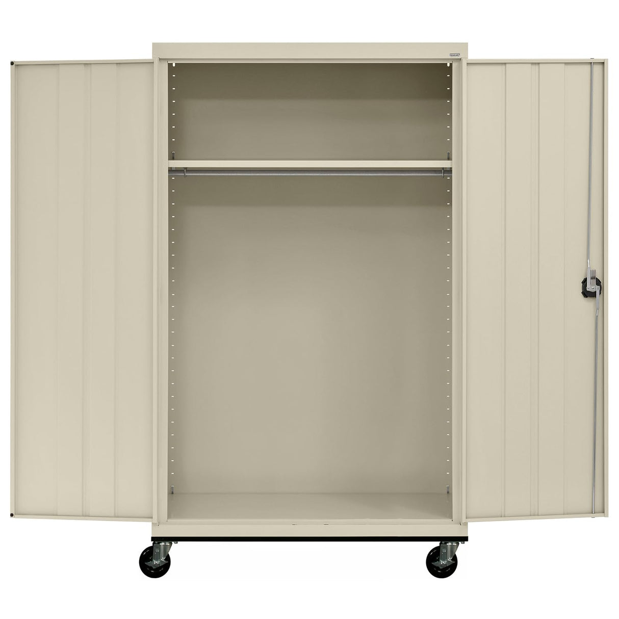 Sandusky Lee TAWR462472-07 Transport Series Mobile Wardrobe Storage Cabinet with Wheels and Adjustable Shelf, 24" Depth x 46" Width x 73" Height, Putty Sandusky