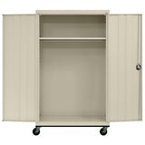 Sandusky Lee TAWR462472-07 Transport Series Mobile Wardrobe Storage Cabinet with Wheels and Adjustable Shelf, 24" Depth x 46" Width x 73" Height, Putty Sandusky