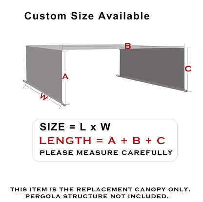 16 x 6.5 Ft Universal Pergola Replacement Canopy Shade Cover with Breathable HDPE Fabric & Rod Pockets (16' L x 80'' W, Walnut) - WoodArtSupply