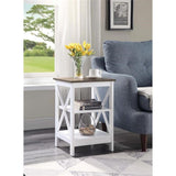 Convenience Concepts Oxford End Table 15.75" - Modern Living Room Table with Storage Shelves, Transitional Nightstand Side Table for Home Decor and Display, Driftwood/White Convenience Concepts