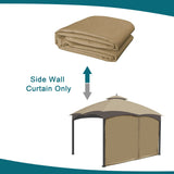 Gazebo Universal Replacement Privacy Curtain - Wonwon Privacy Panel Canopy Side Wall with Zipper for 10' x 12' Outdoor Gazebo (Khaki) Wonwon