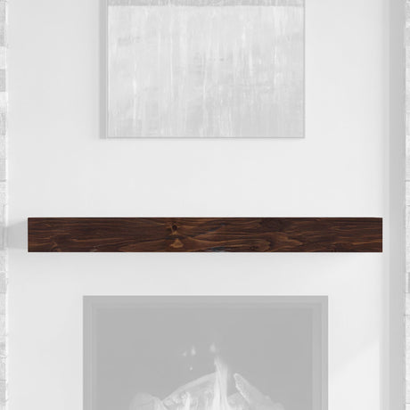 Dakota 72 Inch Floating Fireplace Mantel Shelf | Burnished Walnut | Handcrafted Natural Pine Wood Shelves | Rustic Farmhouse Wall-Mounted Mantel for Fireplaces & Home Decor | 72” W x 5.5” H x 8” D MANTELSDIRECT