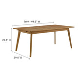 Modway Vienna Outdoor Patio Teak Wood Extendable Dining Table in Natural Modway
