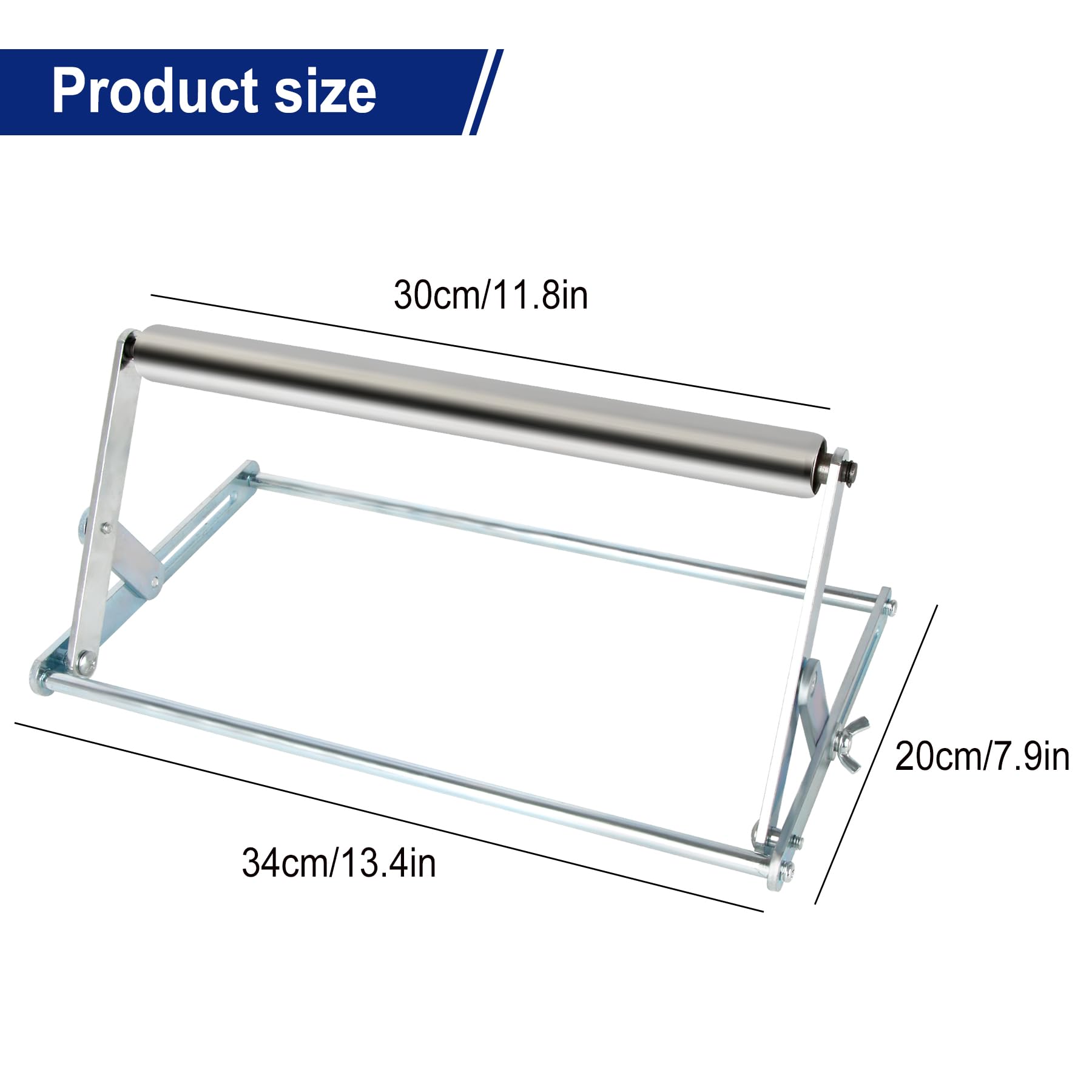 BROODAY Trend Adjustable Miter Saw Roller Stand (300), 140 lbs Capacity ,Adjustable Cutting Machine Support Frame, Height Adjustment from 2 inches to 6.3 inches，R/STAND/A - WoodArtSupply