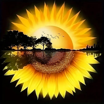 BOHADIY Sunflower Diamond Art Painting Kits for Adults, Tree of Life Full Drill Diamond Dots Paintings for Beginners, Round 5D Paint with Diamonds Pictures Gem Art Painting Kits DIY Crafts 12x12inch