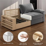 Yaheetech 79" Velvet Couch, Comfy Sofa with Pocket Coils, Deep Seat, Storage Pockets and USB Ports, 2 Seater Modern Loveseat Sofas with Removable Cover, Pillow Top Arms for Living Room Apartment Gray Yaheetech