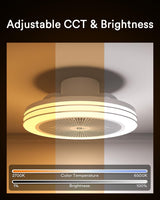 Lumary Smart WiFi & Bluetooth Ceiling Fan with RGBAI Light, Low Profile Ceiling Fan 18 Inch, 6 Speeds, Reversible - Compatible with Alexa, Google Assistant, Remote Control Lumary