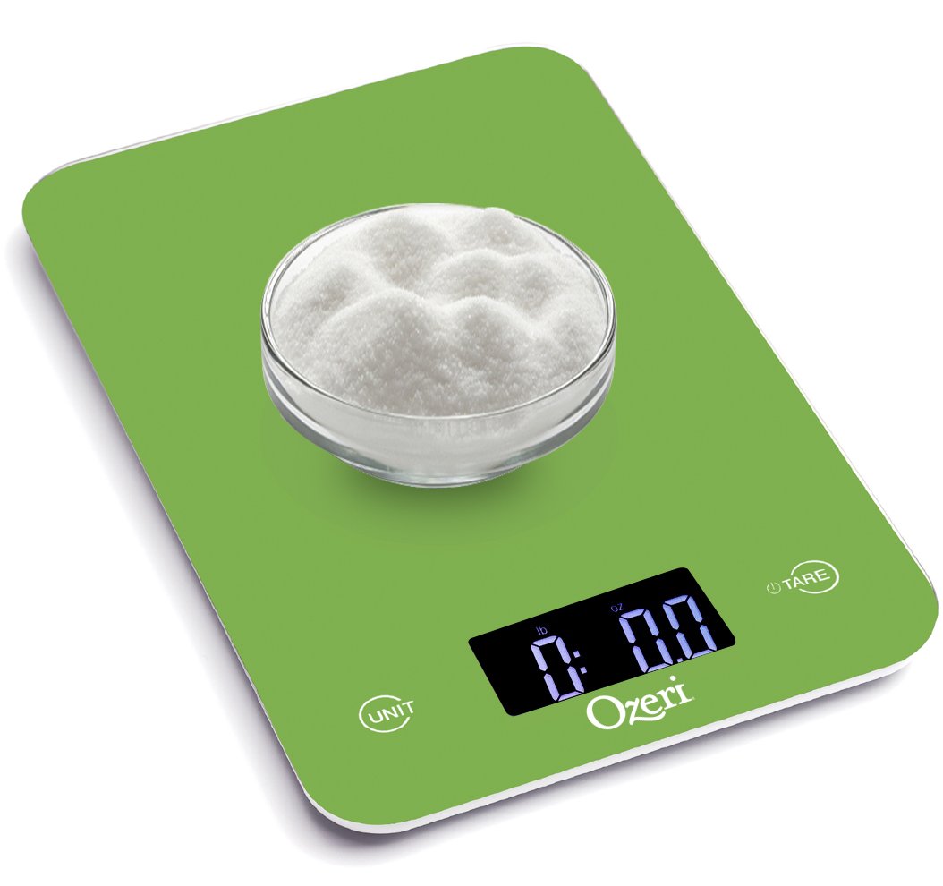 Ozeri Touch Professional Tempered Glass Digital Kitchen Scale, Lime Green Ozeri