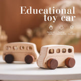 ibwaae Wooden Cars Toys, Montessori Toys for Babies, Baby Toy Cars for Toddlers, Wood Push Truck Vehicle Wooden Baby Toys for Boys Girls ibwaae