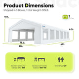Quictent 20'x40' Heavy Duty Party Tent with Roll-up Ventilated Mesh Windows, Outdoor Event Shelter for Parties Wedding Carports Canopy BBQ Quictent