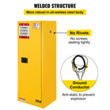 Vevor Flammable Cabinet 18" x 18" x 35", Galvanized Steel Safety Cabinet, Adjustable Shelf Flammable Storage Cabinet, for Commercial Industrial and Home Use, Yellow: Industrial & Scientific VEVOR