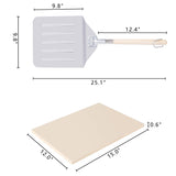 Royal Gourmet KSF1507 2 Piece Pizza Stone Set for Grill and Oven, 15 Inch Rectangular Pizza Stone and Pizza Peel, Baking Accessories Royal Gourmet
