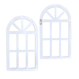 Cregugua 2-Pack Rustic Wood Arch Window Frame for Wall Decor 9x15.8 In Cregugua