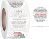 Galyacht 500Pcs White Candle Warning Labels, Candle Jar Container Stickers Candle Safety Stickers for Candle Making DIY Candle Jars and Tins Crafting Arts Galyacht