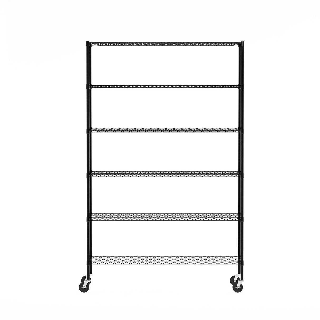 Furinno Wayar 6-Tier Metal Storage Shelf Rack, 48 x 18 x 78, Black Furinno