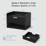 Arbuxzuy Floating Nightstand with Charging Station, Modern Wall Mounted Bedside Table with Drawer & Open Shelf, Minimalist Wooden Night Stand for Bedroom (Black) Arbuxzuy