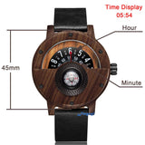 Compass Watches for Men, Turntable Wooden Watch, Lightweight Handmade, Quartz Sports Watch (# GO-145) GORBEN