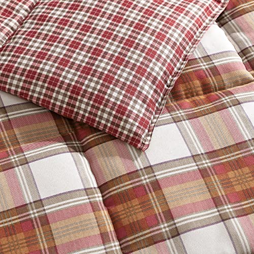 Eddie Bauer - King Comforter Set, Reversible Alt Down Bedding with Matching Shams, Breathable Home Decor for All Seasons (Edgewood Red/Beige, King) Eddie Bauer