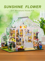 PlayOnePlay Create Your Dream Tiny Home with Our DIY Miniature House Kit - Wooden Furniture Decoration for Adults, Teens, and Friends! (Sunshine Flower) PlayOnePlay