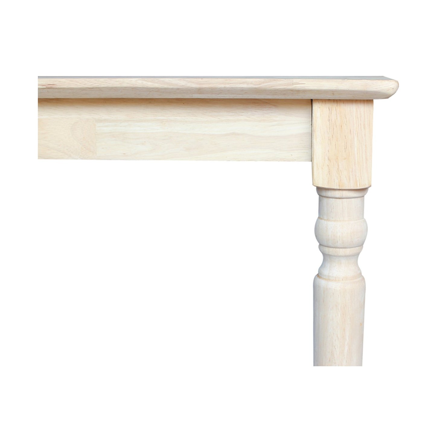 International Concepts Solid Wood Top Table with Turned Legs, Standard Height - WoodArtSupply