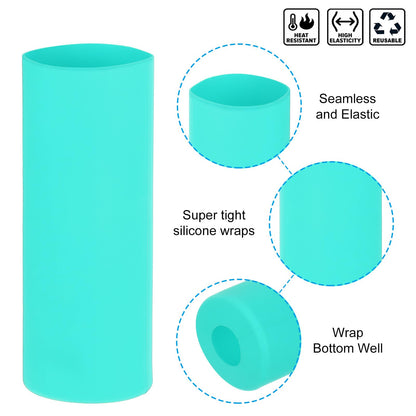 PATIKIL Silicone Sublimation Tumblers Sleeve Kit, Heat Resistant Seamless Tumblers Wrap for 20 Oz Sublimation Blank Cups with Glove Tape, Green - WoodArtSupply