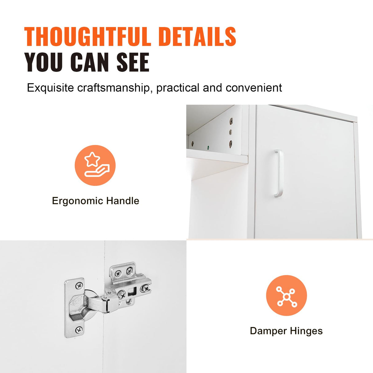 VEVOR Manicure Table, Glass Top Desk Makeup Dressing Station with Storage Cabinets, Acetone-Resistant Nail Tech Table for Spa Beauty Salon Workstation with Wrist Rest, 8 Metal Legs, White VEVOR