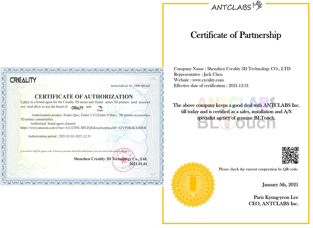 Creality CR Touch Auto Bed Leveling Sensor Kit Compatible to Ender 3 V2/Ender 3 Pro/Ender 3/Ender 3 Max/Ender 5/Ender 5Pro/CR 10 with 32 Bit V4.2.2/V4.2.7 Mainboard 3D Printer Lutyr