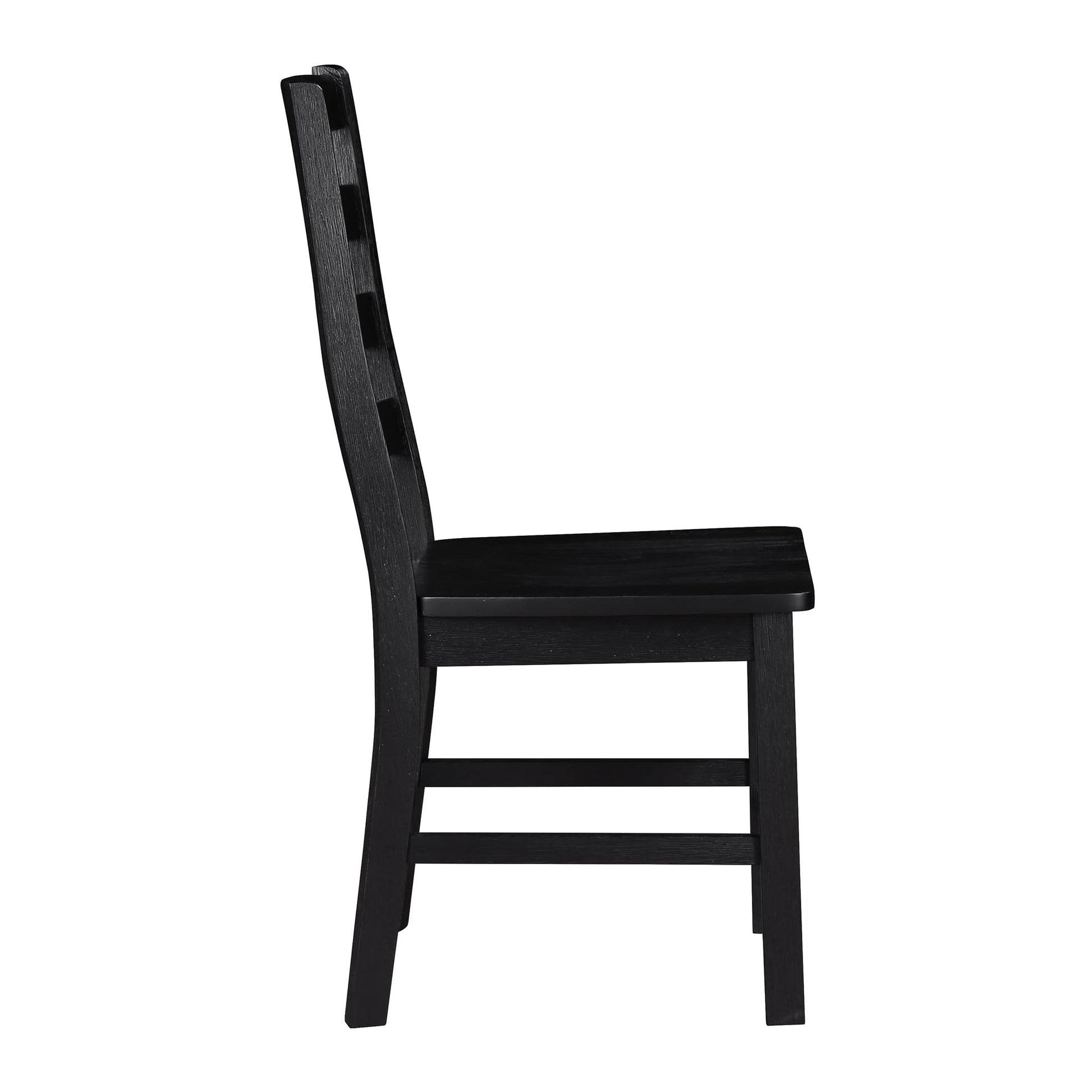 Lexicon Dining Chairs Set of 2, Dining Chairs with Solid Wood Legs and Footrest, High Ladder Back Farmhouse Dining Chairs, Wooden Dining Room Chairs, Black - WoodArtSupply