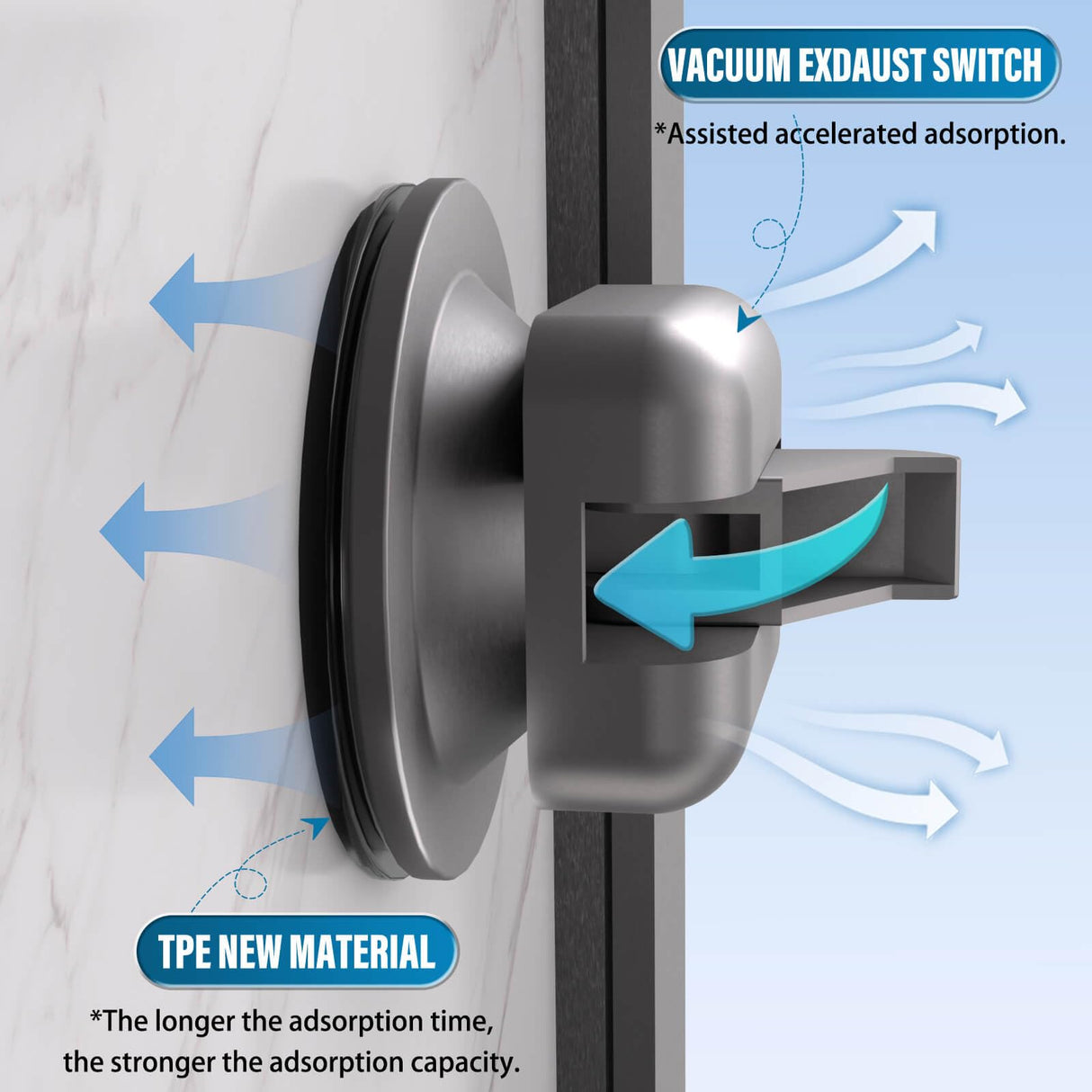 Onemake Shower Caddy Suction Cup, No Drilling Bathroom Shower Shelf, Corner Shower Caddy with 6 Portable Hooks, Removable Bath Organizer with Towel Bar for Bathroom Storage(Gray) Onemake