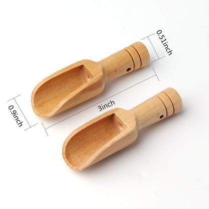 30PCS Mini Wooden Spoon, Mini bath Salt Spoon, Wooden Candy Spoon, Washing Powder Spoon Spoon Set Baby Spoon（3 inches long）by Sansheng