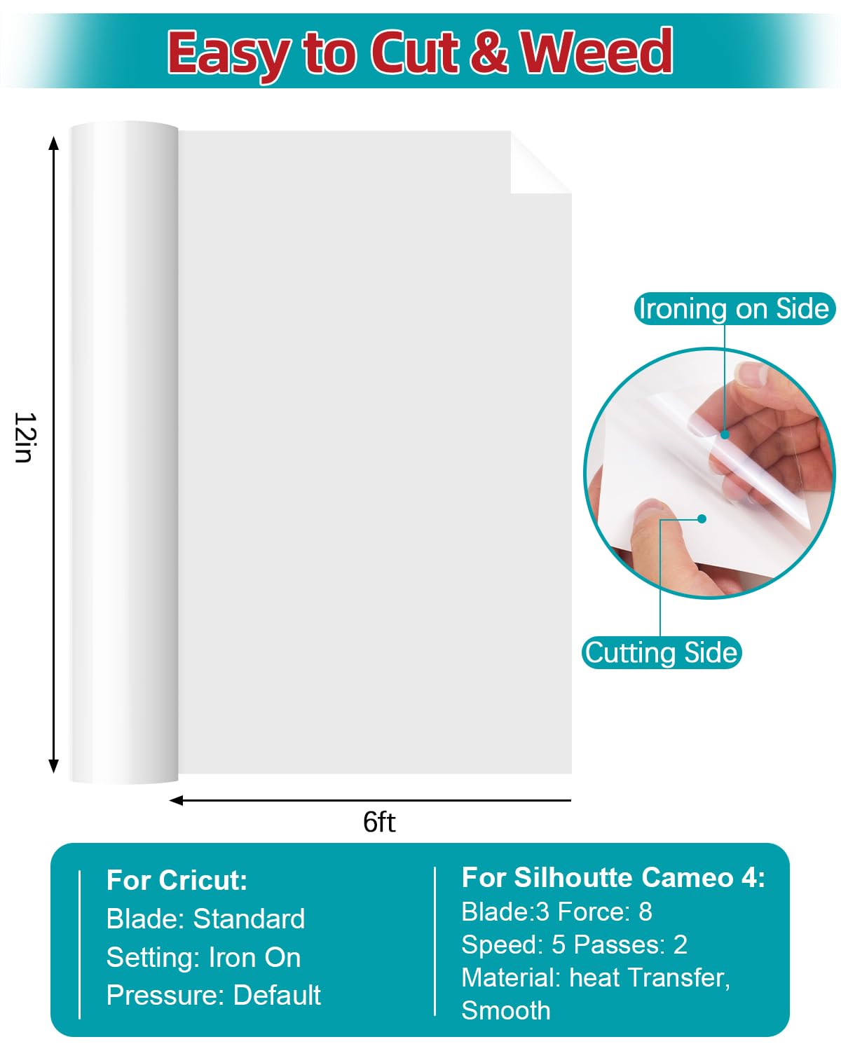 Lzerking Sublimation Htv for Dark Fabric 12in x 6ft Matte Sublimation Vinyl for Cotton Shirts, DIY Gifts, Easy Subli Heat Transfer Vinyl Compatible with xTool M1, Cricut Cutting Machines Lzerking