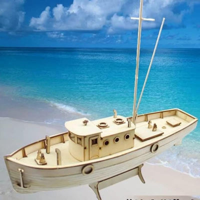 Yulakes 1/30 Assembly Wooden Sailboat DIY Wooden Kit Puzzle Toy Sailing Model Ship Gift for Children and Adult