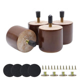 Savagrow Round Wooden Furniture Legs 2 Inch Wooden Replacement Legs for Furniture Sofa Table Cabinet Set of 4 (Brown) Savagrow