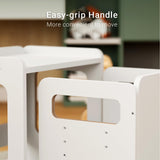 Tilhumt Montessori Weaning Table and Chair Set for Kids, Toddler Table and Chair Set, Adjustable Height Chair and Activity Table with Fence for Read, Play, Crafts (Upgraded) Tilhumt