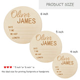 Newborn Announcement Sign Wooden for Baby Name and Birth Details for Hospital Custom Photo Baby Announcement Sign Fingerprint Footprints can be Left Ulico