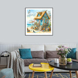 Stalente Diamond Painting Kits for Adults Seaside House, 5D DIY Diamond Art Kits for Beginners Round Full Drill Diamond Painting for Home Wall Decoration Gift 12×12inch, Landscape Stalente