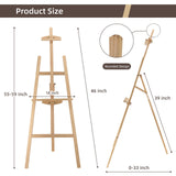 Stuelloaf Adjustable Natural Pine Wooden Painting Basic Easel, Pine Art Easel Stand Hold up to 43'', Painting Canvas for Wedding Sign and Poster, Drawing for Adults, Begginners and Students-New Type Stuelloaf