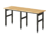 SPECRAFT 72“ Adjustable Heavy Duty Workbench with 4 AC Outlet and 2 USB Ports Power Outlets, 5000 Lbs Capacity, Rubber Wood Top for Garage, Workshop, Office SPECRAFT