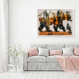 MOMDEDP Forest Bear Diamond Art Kits for Adults,DIY 5D Diamond Painting Kits for Beginners, Round Full Drill Diamond Dots Paintings,Diamonds Pictures Gem Art for Adults Crafts Home Decor 12x16inch MOMDEDP