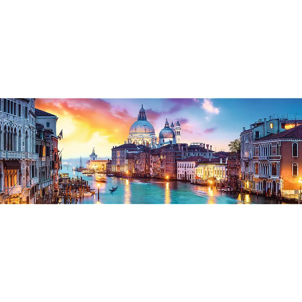 Trefl Panorama Canal Grande, Venice 1000 Piece Jigsaw Puzzle Red 27"x19" Print, DIY Puzzle, Creative Fun, Classic Puzzle for Adults and Children from 12 Years Old Trefl