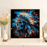 wavaiov 5D Skull Diamond Painting Kits for Adults, Skeleton Diamond Art Kits for Beginner, DIY Round Full Drill Diamond Paint by Diamonds Gem Art for Home Decor 12x12In wavaiov