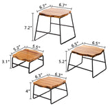 ZENFUN 4 Piece Wood Buffet Risers, Dessert Table Risers Food Display Riser, Pizza Pan Riser, Cupcake Stand & Wood Display Risers, Nesting Food Platter and Plate Holder ZENFUN