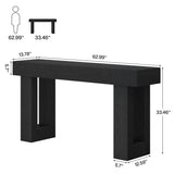 Tribesigns 63-Inch Long Console Table, Wooden Rectangular Sofa Table Behind The Couch, Farmhouse Entryway Table for Entrance, Hallway, Living Room (Black) Tribesigns
